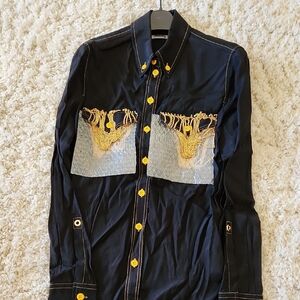 Burberry Womens Black and Gold Shirt
